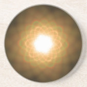 Dessous De Verre En Grès Fissures de lumière jaune sur noir (Devant)