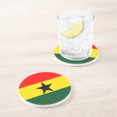 Dessous De Verre En Grès Flag du Ghana (Côté)