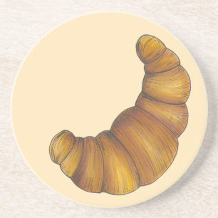 Dessous De Verre En Grès Flaky Golden Croissant Français Pâtisserie