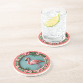 Dessous De Verre En Grès Flamant en Équilibre Rond Grès (Côté)