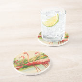 Dessous De Verre En Grès Flamants Rétro (Côté)
