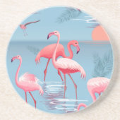 DESSOUS DE VERRE EN GRÈS FLAMANTS ROSES MOTIF 1 (Devant)