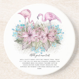 Dessous De Verre En Grès FLAMANTS ROSES personnalisés
