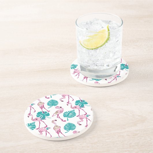 Dessous De Verre En Grès Flamants roses roses (Côté)