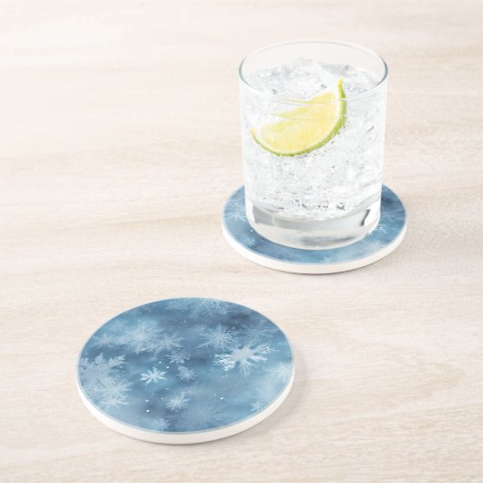 Dessous De Verre En Grès Flambeaux blancs d'hiver Noël (Côté)
