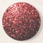 Dessous De Verre En Grès Flamour rouge foncé Parties scintillant scintille (Devant)
