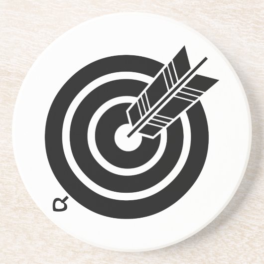Dessous De Verre En Grès Flèche frappe une cible ronde (Devant)