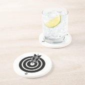 Dessous De Verre En Grès Flèche frappe une cible ronde (Côté)