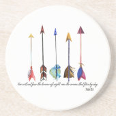 Dessous De Verre En Grès Flèche Psaume 91 (Devant)