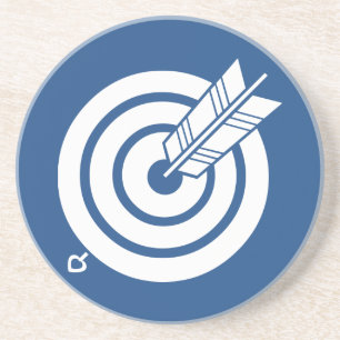 Dessous De Verre En Grès Flèche sur une cible ronde