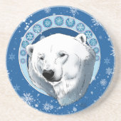 Dessous De Verre En Grès Flèches de neige Ours Polaire Art Nouveau (Devant)