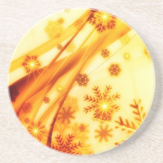 Dessous De Verre En Grès Flèches de Noël dorées (Devant)