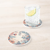 Dessous De Verre En Grès Fleur Abstraite (Côté)