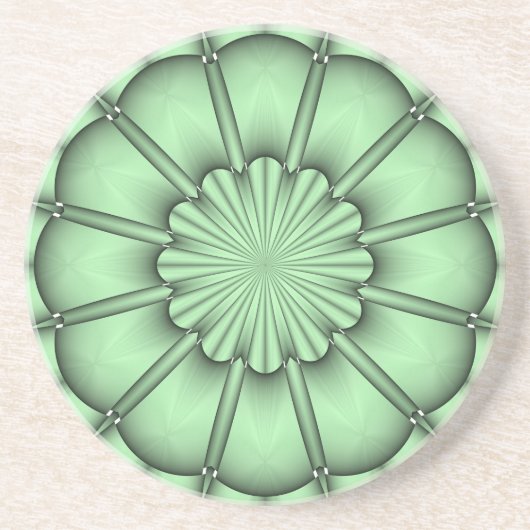 Dessous De Verre En Grès Fleur Abstraite en vert pâle (Devant)