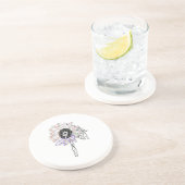 Dessous De Verre En Grès Fleur Arc-en-ciel Art Funky (Côté)