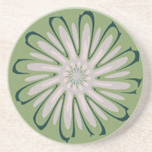 Dessous De Verre En Grès Fleur blanche simple