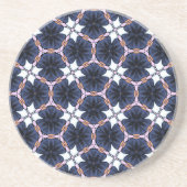 Dessous De Verre En Grès Fleur Bleu Minuit (Devant)