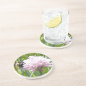Dessous De Verre En Grès Fleur d'abeilles et de chive (Côté)