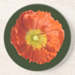 Dessous De Verre En Grès Fleur de cépages orange vif