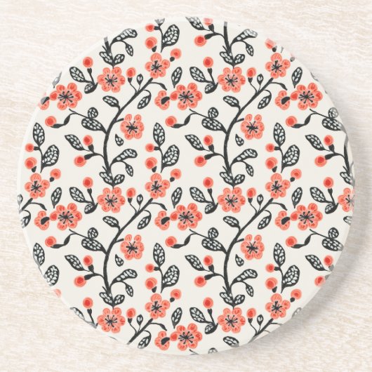 Dessous De Verre En Grès Fleur de cerise (Devant)
