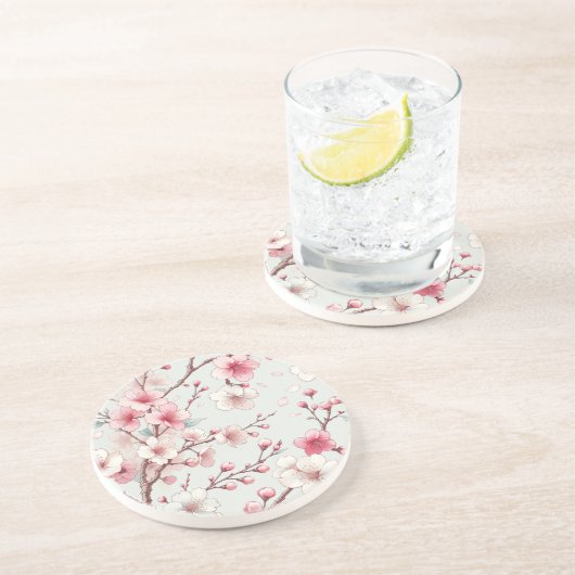 Dessous De Verre En Grès Fleur de Cerisier (Côté)