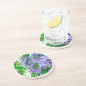 Dessous De Verre En Grès fleur de clématite violette (Côté)