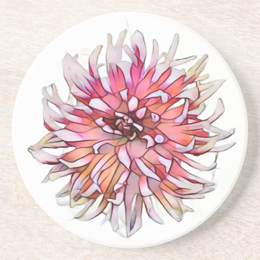 DESSOUS DE VERRE EN GRÈS FLEUR DE DAHLIA (Devant)