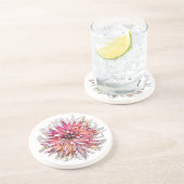 DESSOUS DE VERRE EN GRÈS FLEUR DE DAHLIA (Côté)