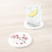 Dessous De Verre En Grès Fleur de fleurs de cerisier rose (Côté)