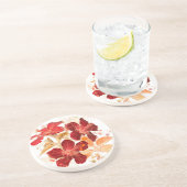 Dessous De Verre En Grès Fleur de ketmie - peinture 2 d'aquarelle (Côté)