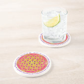 Dessous De Verre En Grès Fleur de la vie/d'incantation de Moola (Côté)