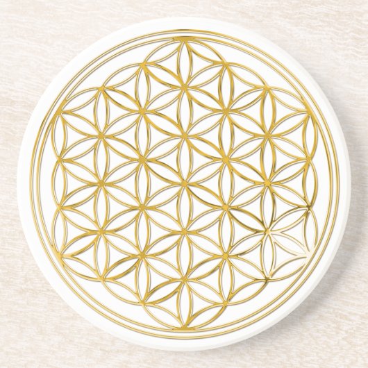 Dessous De Verre En Grès FLEUR DE LA VIE - or (Devant)