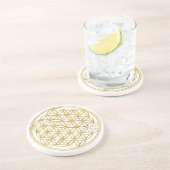 Dessous De Verre En Grès FLEUR DE LA VIE - or (Côté)