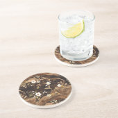 Dessous De Verre En Grès Fleur de l'Arbre Brun (Côté)