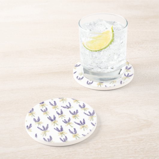 Dessous De Verre En Grès Fleur de lavande violette (Côté)