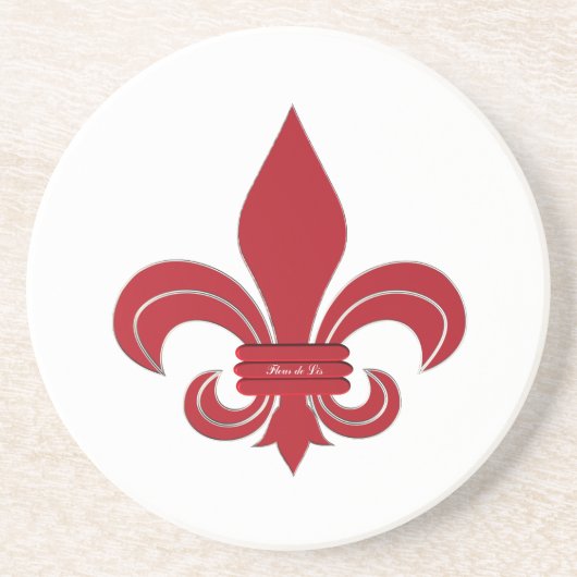 Dessous De Verre En Grès Fleur de Lis (Devant)