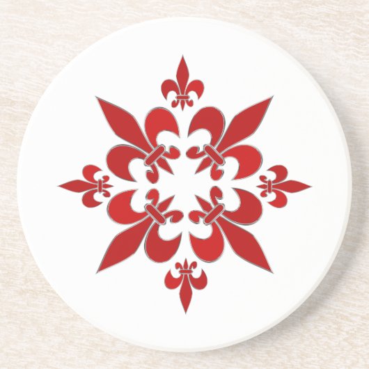 Dessous De Verre En Grès Fleur de Lis (Devant)