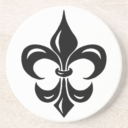 Dessous De Verre En Grès Fleur de Lis - dans le noir (Devant)
