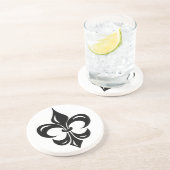 Dessous De Verre En Grès Fleur de Lis - dans le noir (Côté)
