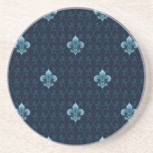 Dessous De Verre En Grès Fleur De Lis Pattern (Devant)