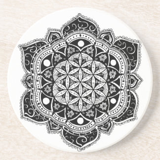 Dessous De Verre En Grès Fleur de mandala de la vie