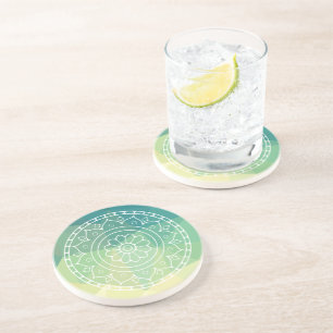 Dessous De Verre En Grès Fleur de mandala ethnique inspirant