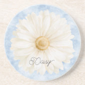 Dessous De Verre En Grès Fleur de marguerite bleue blanche (Devant)