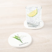Dessous De Verre En Grès Fleur de Muguet Floral   (Côté)