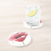 Dessous De Verre En Grès Fleur de pavot, aquarelle (Côté)