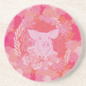 Dessous De Verre En Grès Fleur de vie Cochon (Devant)