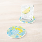 Dessous De Verre En Grès Fleur de Vie Hippocampe Jaune Côtière (Côté)