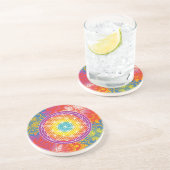 Dessous De Verre En Grès Fleur de vie mandala zen (Côté)