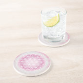Dessous De Verre En Grès Fleur de Vie rose (Côté)