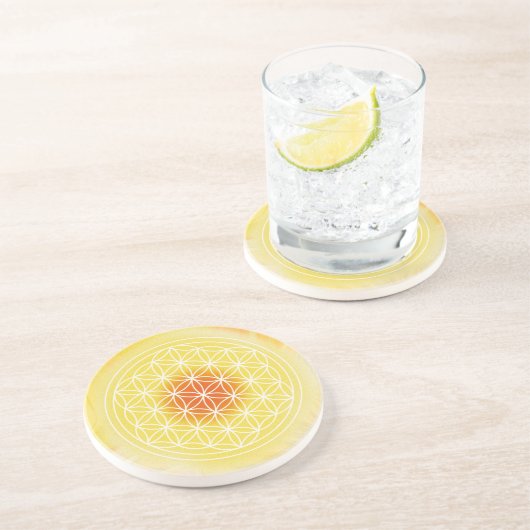 Dessous De Verre En Grès Fleur d'étincelle de vie (Côté)